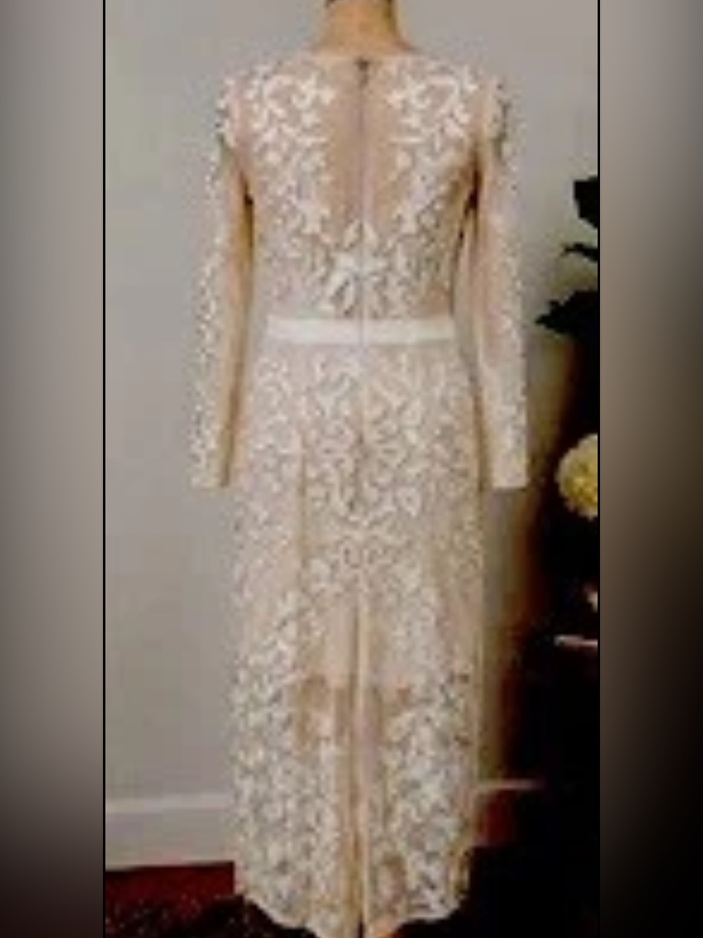 Topsshop Wedding Gown Evening Size 8(fits Size 2-6)Dress Sheath Midi Shear Ivory - Picture 2 of 5